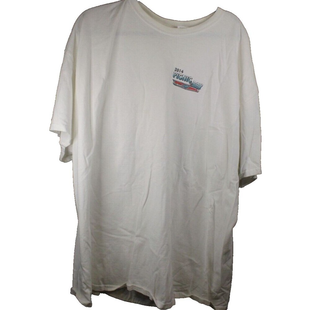 2014 Picnic by the Bay 3XL Men's White Graphic Short Sleeve T-Shirt San Diego